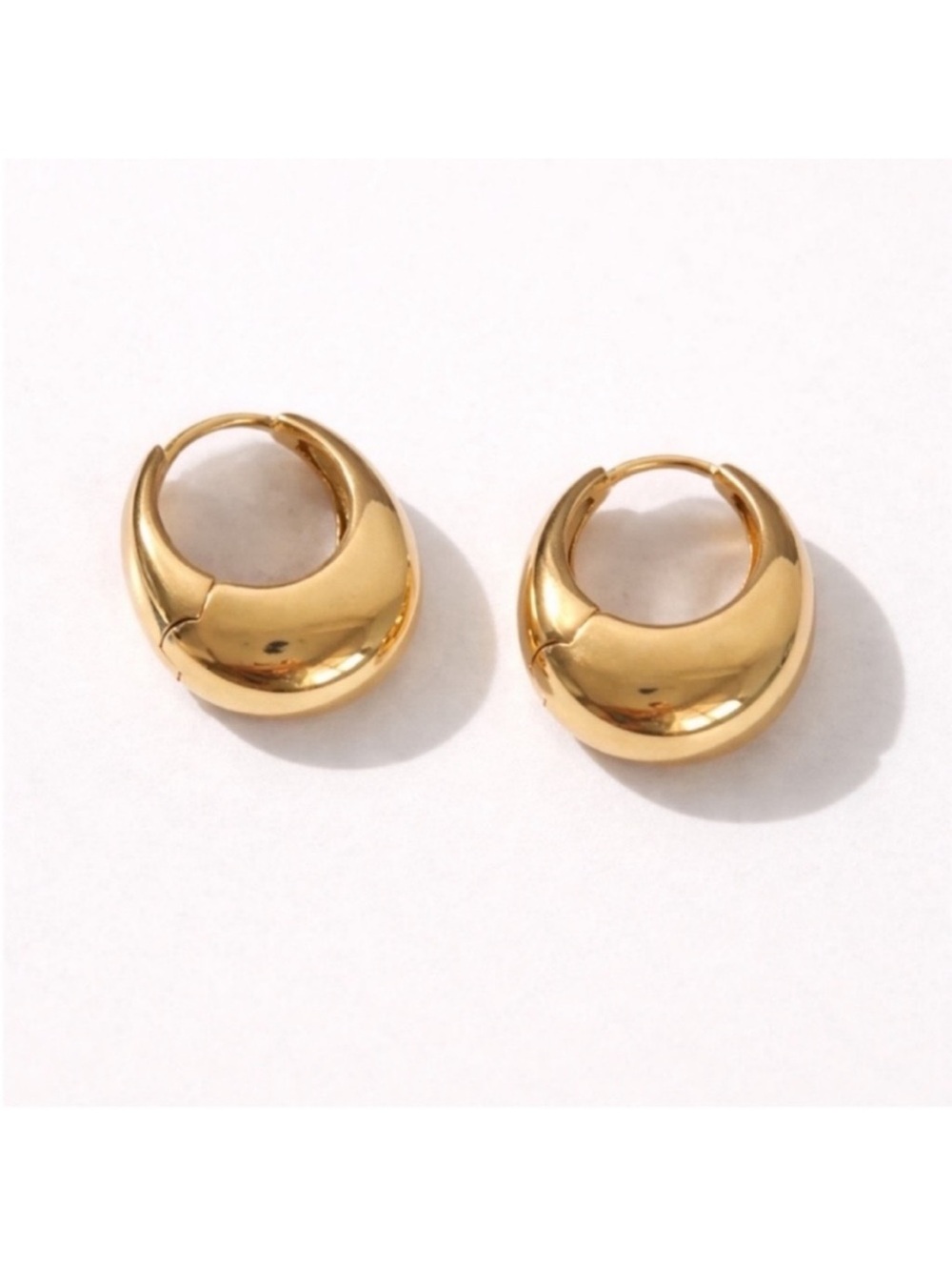 Mallory French Gold Small Chunky Hoop Earrings - Women Jewelry